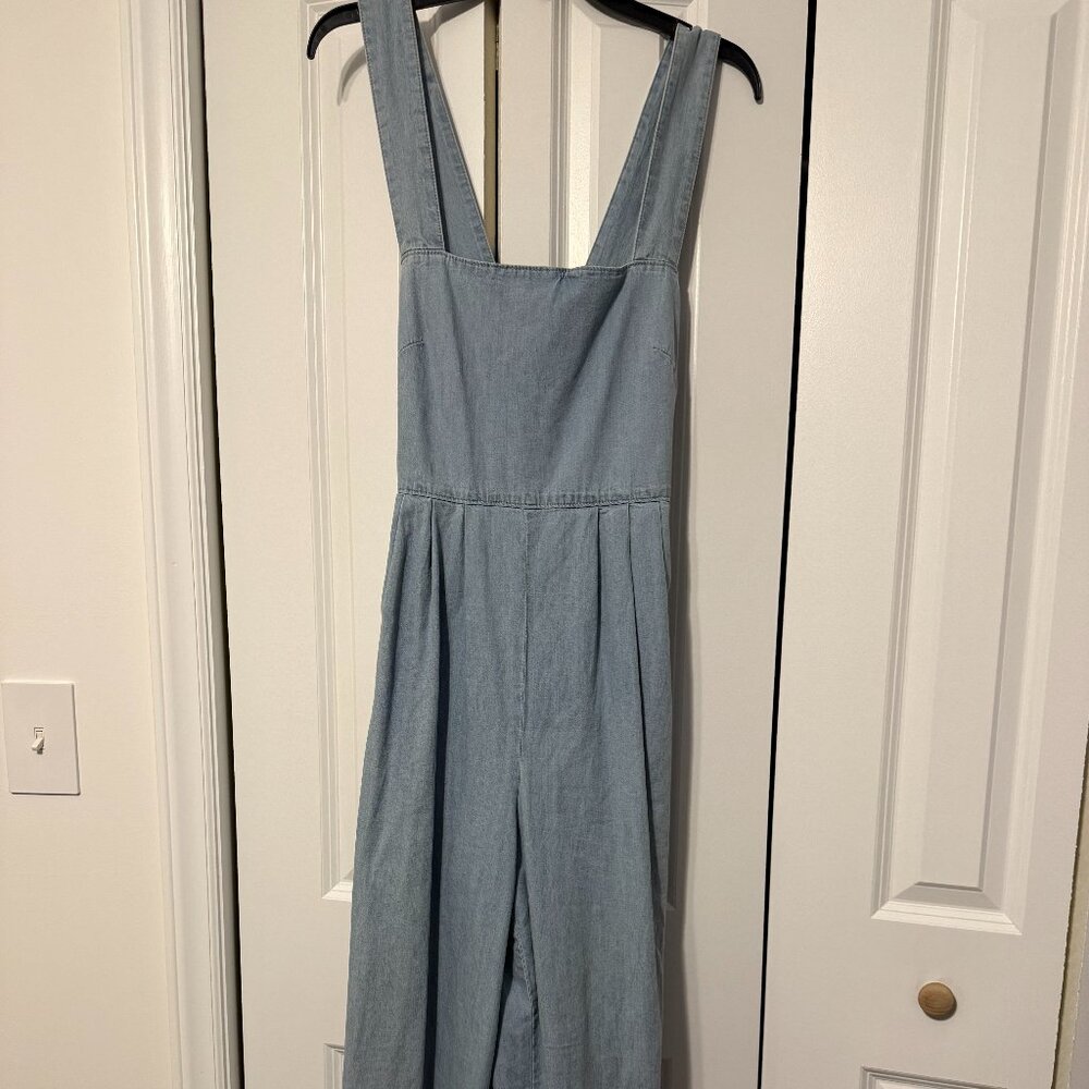 Free people light denim Overalls
